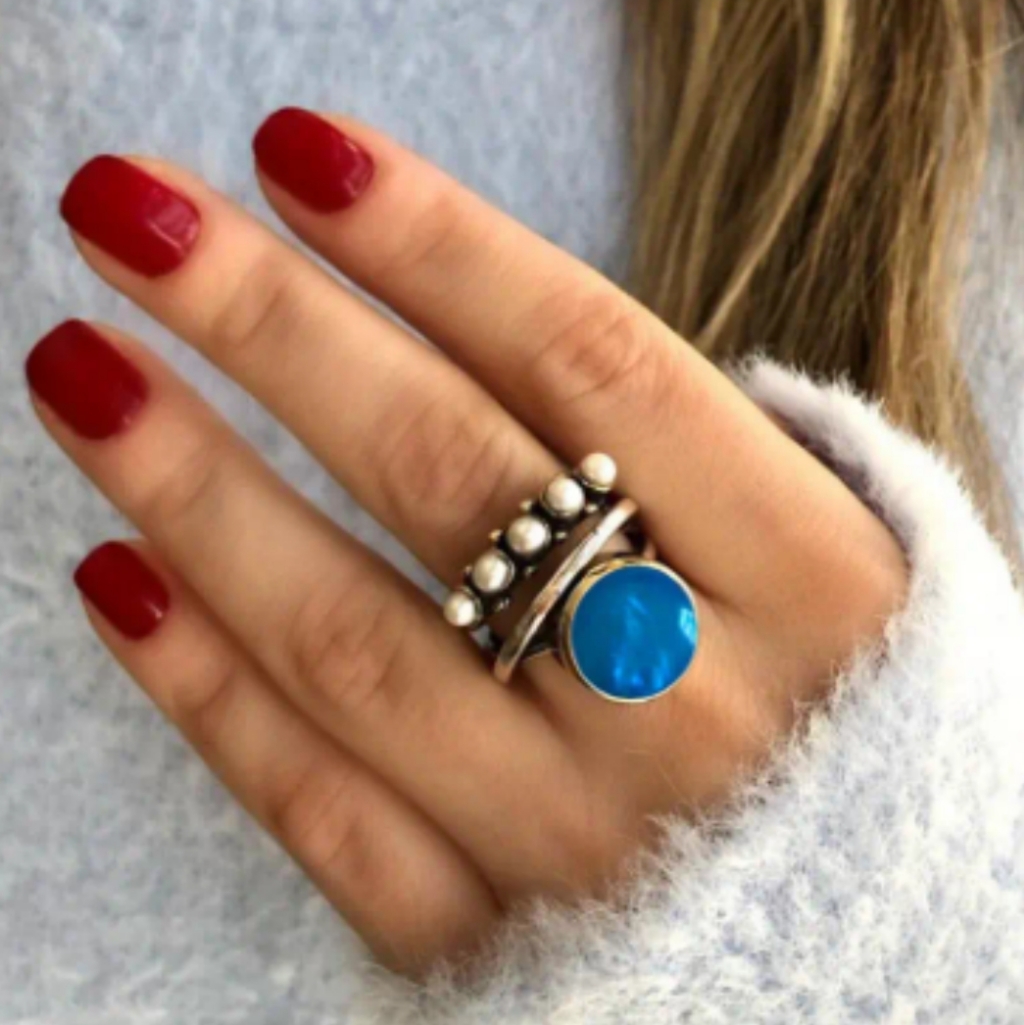 Blue Solitaire Ring